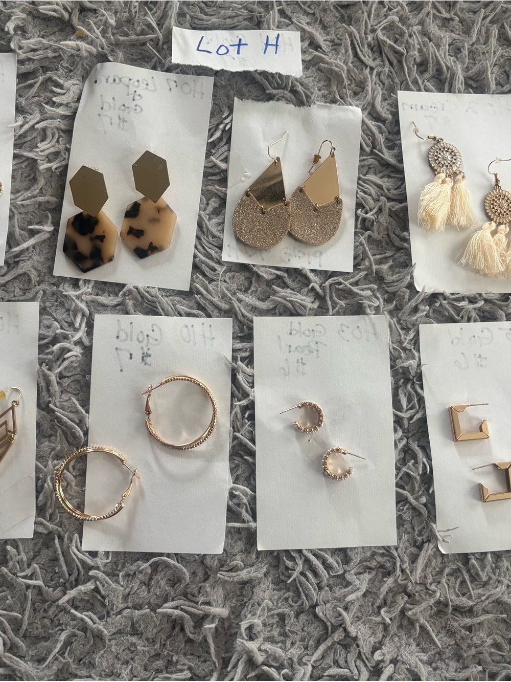 New Gold Hoop Earrings - Classic Women's Jewelry.  Lot H